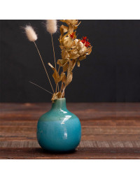Vase Soliflore céramique bleu vert 9x10cm