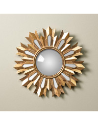 Miroir convexe résine doré flamme 35x35x35cm
