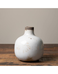 Vase Soliflore céramique blanc 16x14cm