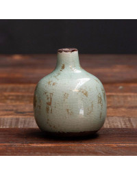 Vase Soliflore Vert de Gris céramique 9x10cm