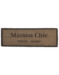 Paillasson Grand Format Maison Chic en Coco Gris et Fibres Naturelles 120x40cm
