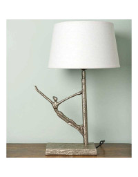 Lampe à Poser Danseur Free en Résine Argenté 32x10x24cm