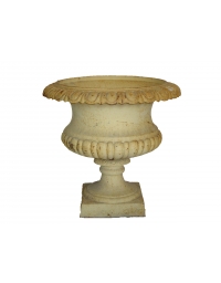 Vase Médicis fonte blanc patiné 26cm