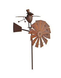Girouette éolienne moulin jardin Birdy 42x58x150cm