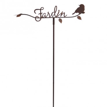 Tuteur Jardin Oiseau en Fer Rouillé 56x06x122 cm