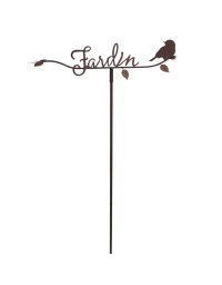 Tuteur Jardin Oiseau en Fer Rouillé 56x06x122 cm