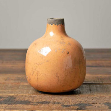 Vase Soliflore céramique orange 13x11cm
