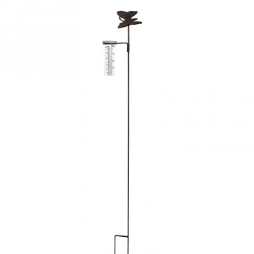 Pluviomètre à planter Papillon en fonte 71x8x10cm