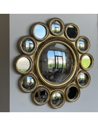 Miroir mural convexe doré 3x45x45cm