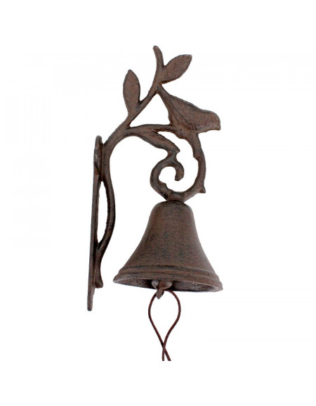 Cloche En Fonte Murale Décorative – 18x11x23 Cm, Motifs Sublimes, Pour Porte D'Entrée, Déco Campagne Ou Intérieur
