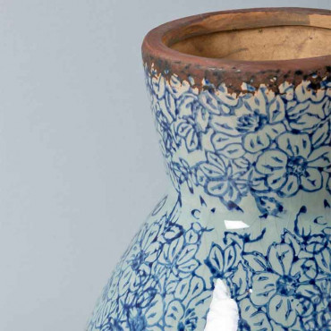 Vase haut évasé fleuri 16x23cm