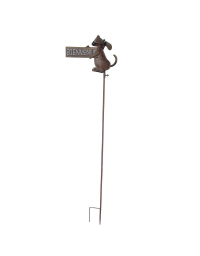 Tuteur Chien Bienvenue Fer Marron 32x10x132 cm
