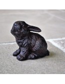 Lapin décoratif en fonte marron 12x6x12cm