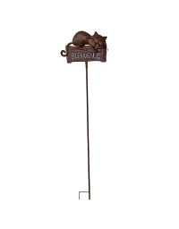 Tuteur Chat Bienvenue Fer Marron 31x7x130cm