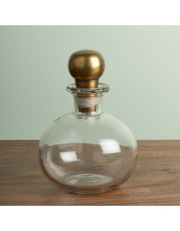 Carafe Bulle en Verre et son Bouchon Bijou Doré 16x12cm