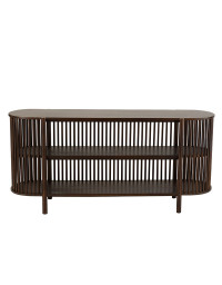 Console 2 étages Conie manguier brun foncé 75x38x160cm