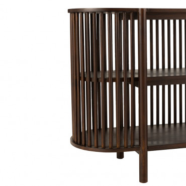 Console 2 Etages Conie Manguier Brun Foncé 75x38x160cm