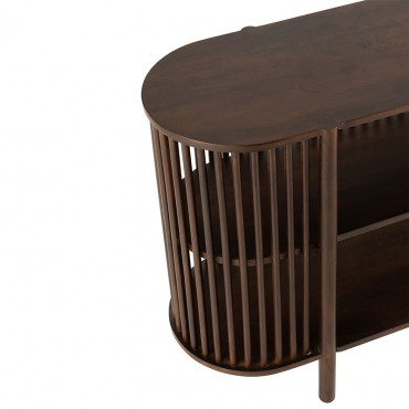 Console 2 Etages Conie Manguier Brun Foncé 75x38x160cm