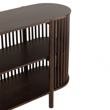 Console 2 Etages Conie Manguier Brun Foncé 75x38x160cm