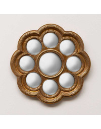 Miroir convexe doré 8 mini miroirs 35cm