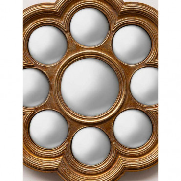 Miroir convexe doré 8 mini miroirs 35cm