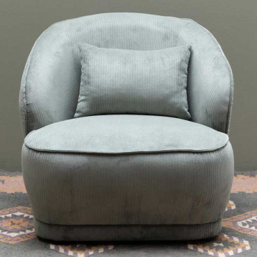 Fauteuil côtelé vert Nasrine 78x81x74cm