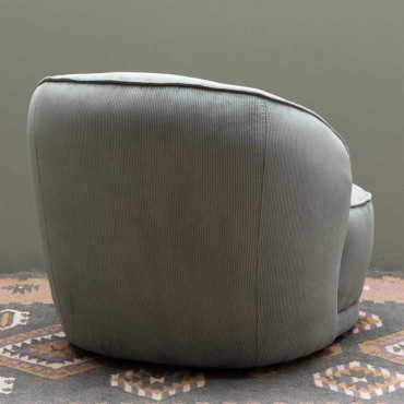 Fauteuil côtelé vert Nasrine 78x81x74cm