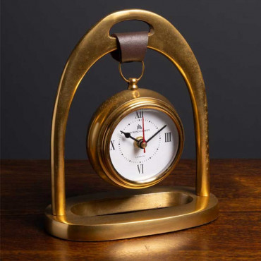 Horloge à poser cuivre Etrier 21x10x17cm