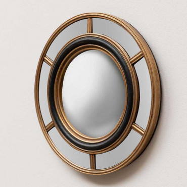 Miroir convexe doré 6 parties 17cm