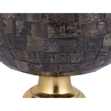 Seau à champagne mosaïque corne de buffle noir doré 37x37x29cm