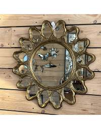 Miroir bois doré Floriana 60cm