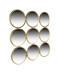 Miroir cercles aluminium doré 83x2x83cm