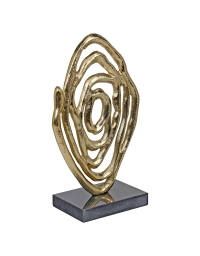 Objet déco avec socle en marbre noir 20x10x35cm