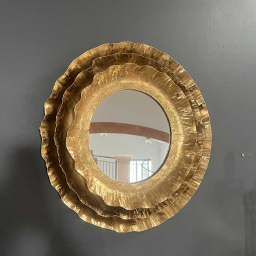 Miroir rond doré King 40x40x6cm