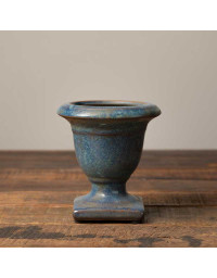 Mini vasque gris bleue en céramique 12x12x12cm