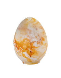 Œuf décoratif verre jaune 18x24cm