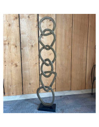 Colonne décorative aluminium doré 123x26x13cm