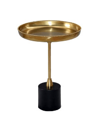 Table d'appoint aluminium dorée noir mat 40x53cm
