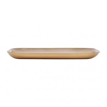 Plateau fer carré crème doré mésange bleue jaune 16x16cm