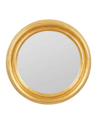 Miroir convexe Drachma rond doré bois 46cm