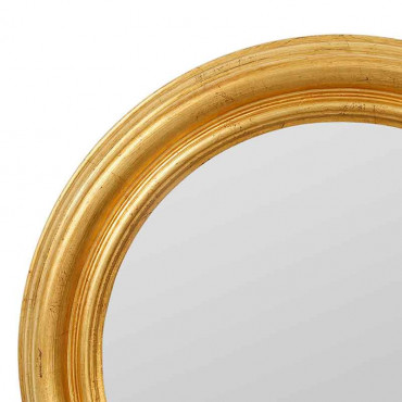Miroir convexe Drachma rond doré bois 46cm