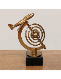 Décoration à Poser Aviateur Aluminium Doré Noir 23x13x13cm