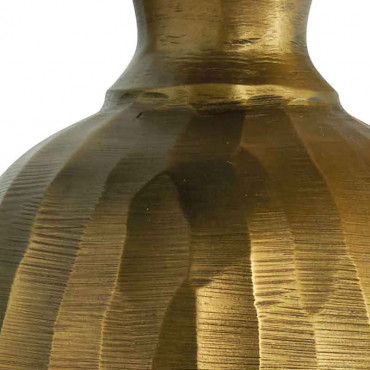 Vase bouteille soliflore strié doré aluminium 15x41cm