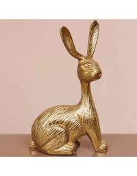 Décoration Pierre lapin laiton 25x10x15cm
