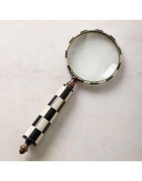 Loupe Damier Noir et Blanc résine 22x9cm