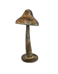 Champignon fer marron patiné 14x14x27cm