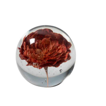 Presse papier fleur rouge 10cm