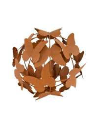 Sphère décorative Envol de Papillons Rouille 29x29cm