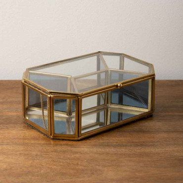 Boîte Cœur Avec Ailes Dorées - Décoration Romantique 12x11 Cm, Idéale Pour Cadeau Ou Rangement Petit Objet