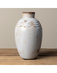 Vase Grâce blanc Grès 15x9cm